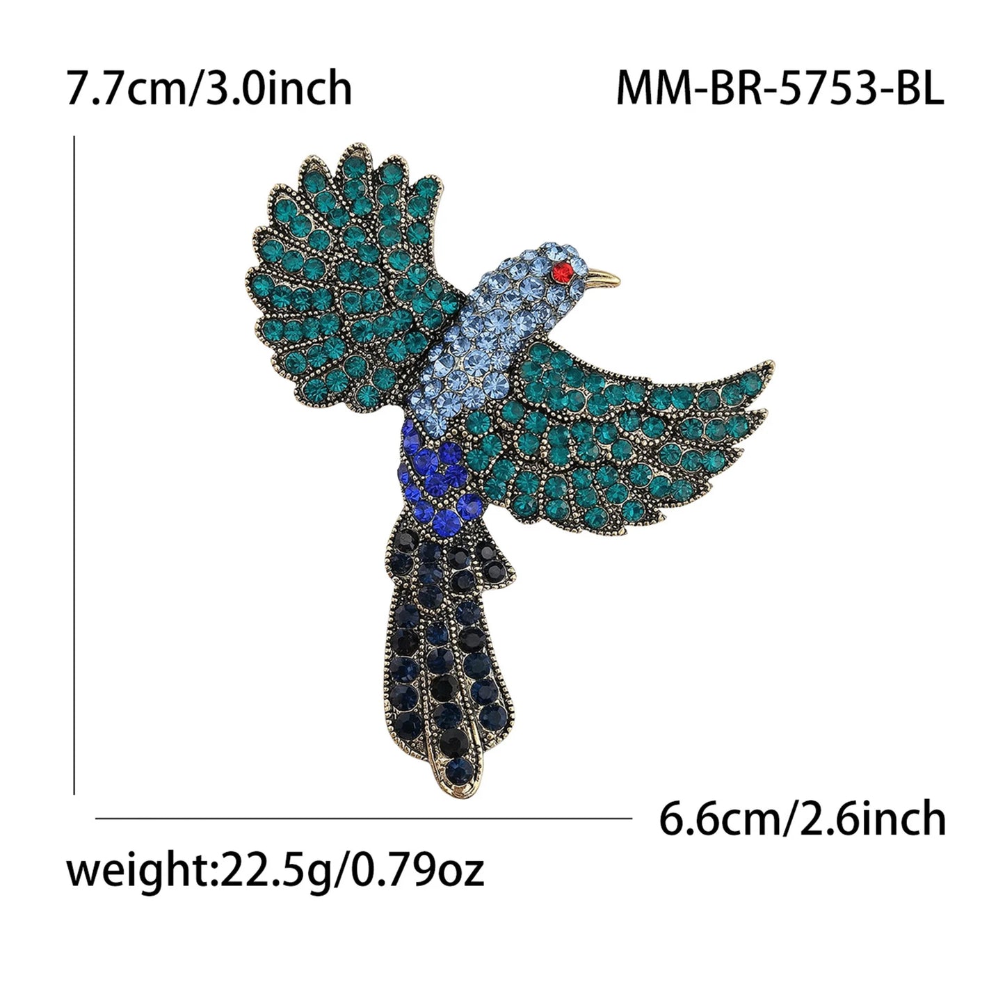 Beaut&Berry Classic Rhinestone Bird Brooches for Women Unisex Animal Pins Casual Party Jewelry Accessories Gifts Decoration