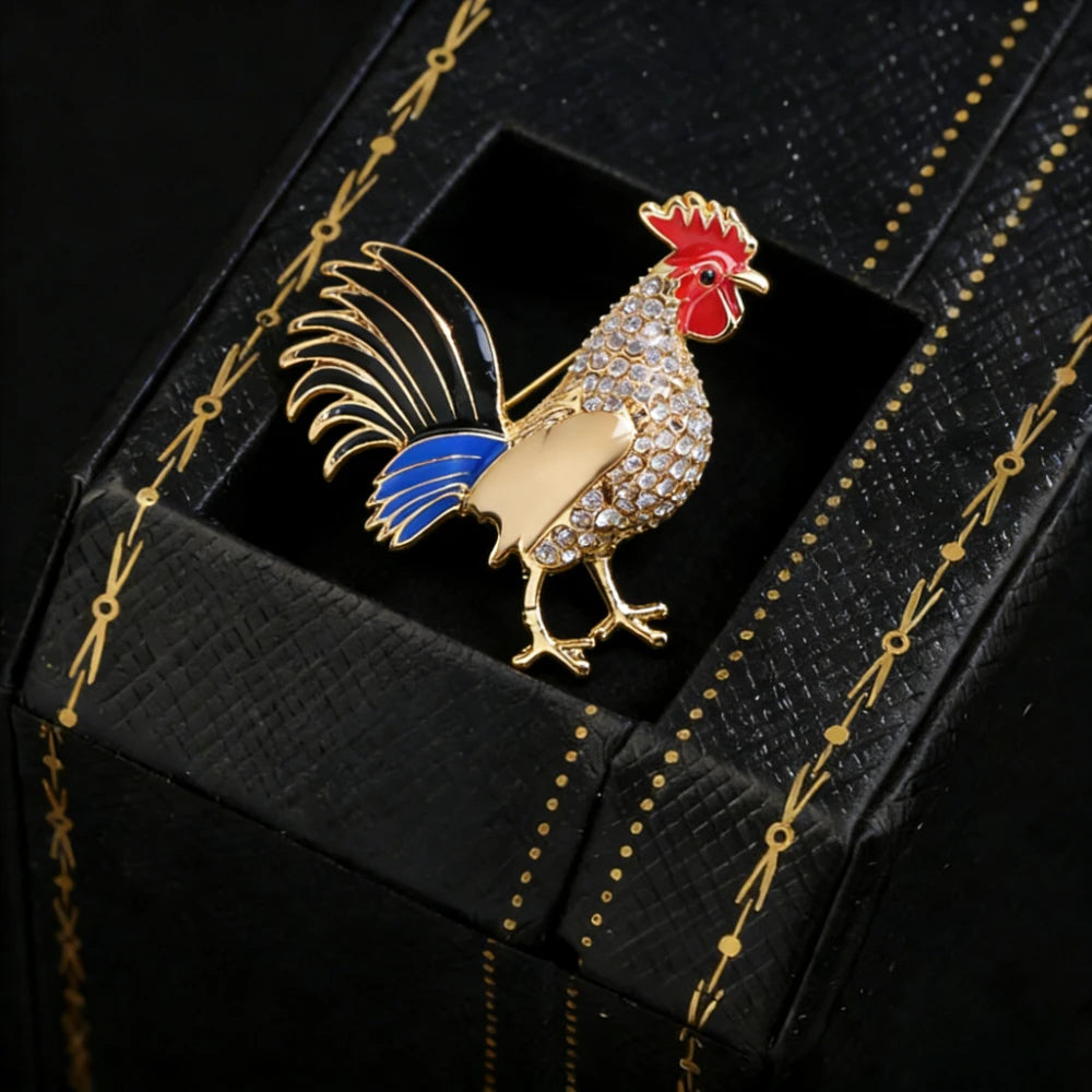 Baroque Luxury Beautiful Rooster Animal Design Brooch for Men Women, Jewelry Accessories, WeddingHolidayPartyCoupleSurpriseGift