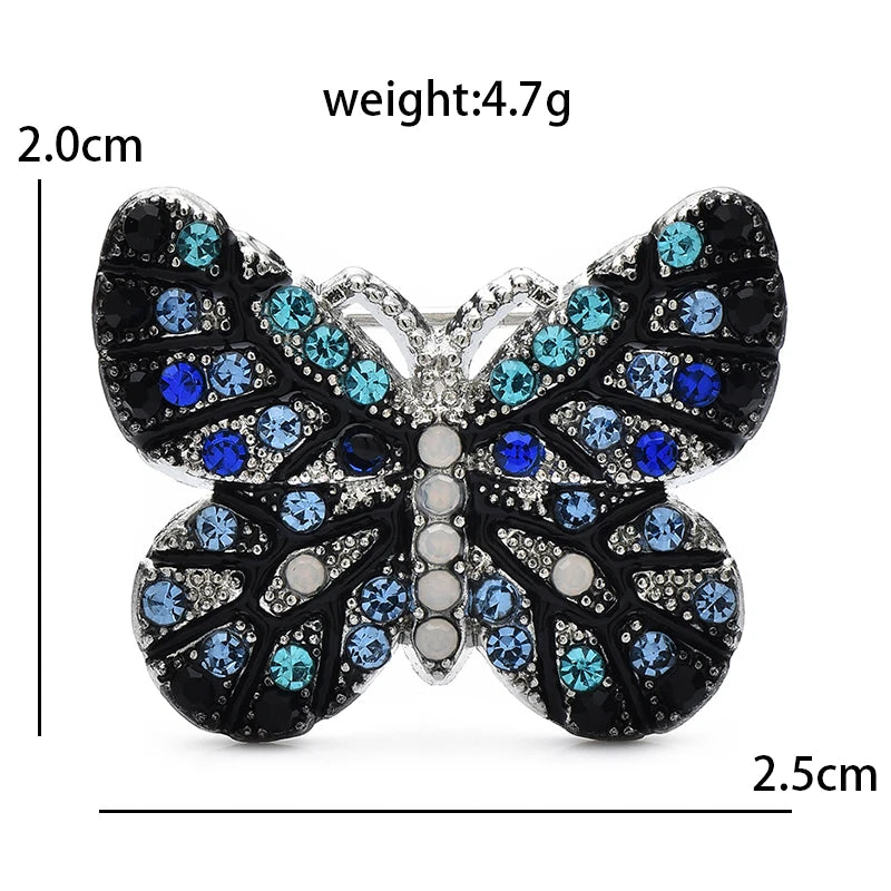 Wuli&baby Cute Shinning Butterfly Brooches For Women Unisex 3-color Beautiful Insects Clothes Collar Brooch Pins Gifts
