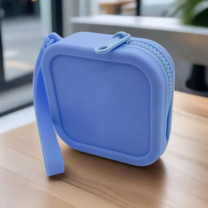 Vintage Silicone Organizer Wallet Coin Purse Waterproof Zipper Earphone Bag Travel Pouch Students