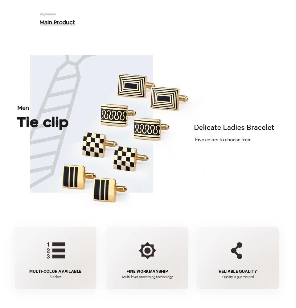 4 Pair Cufflinks For Mens With Gift Box Man Shirt Cufflinks Wedding Guests Gifts Men Gift For Husband Business Tie Clip T0204022