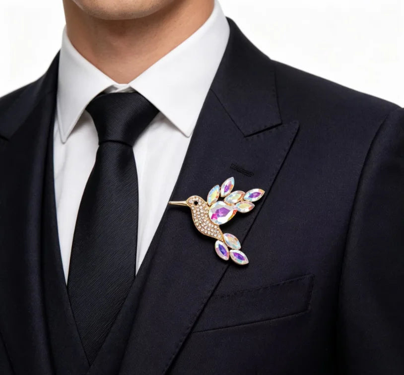 New Shiny Rhinestone Crystal Parrot Dove Bird Brooch Vintage Animal Badge Lapel Pin Suit Coat Dress Party Jewelry Gifts