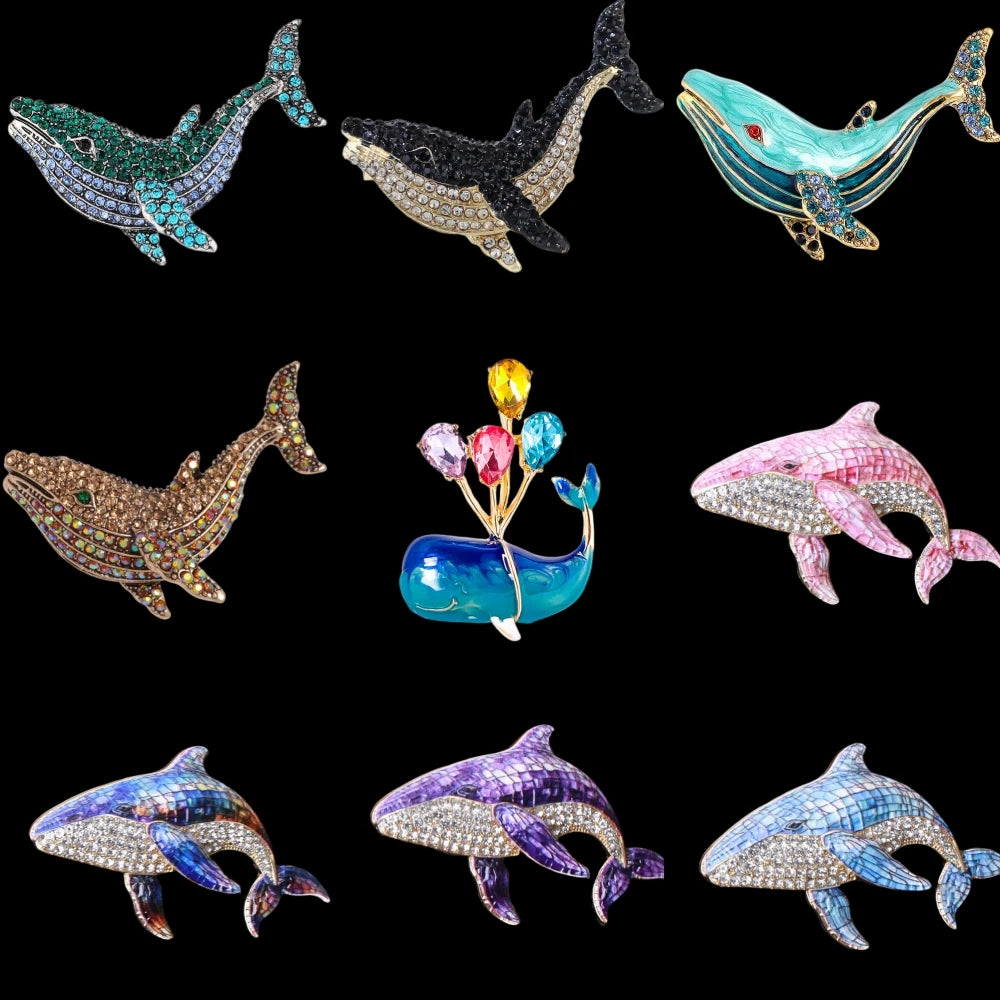 Baroque-style Luxury Whale Animal Design Brooches for Men and Women, Jewelry and Accessories, Wedding, Holiday, and Party Gifts
