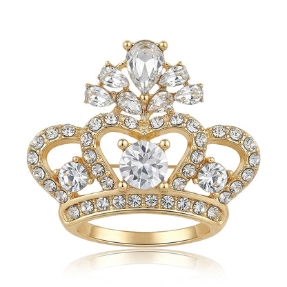 Beaut&Berry Luxury Rhinestone Crown Brooches for Women Unisex Court Pins Casual Party Jewelry Accessories Gifts Decoration