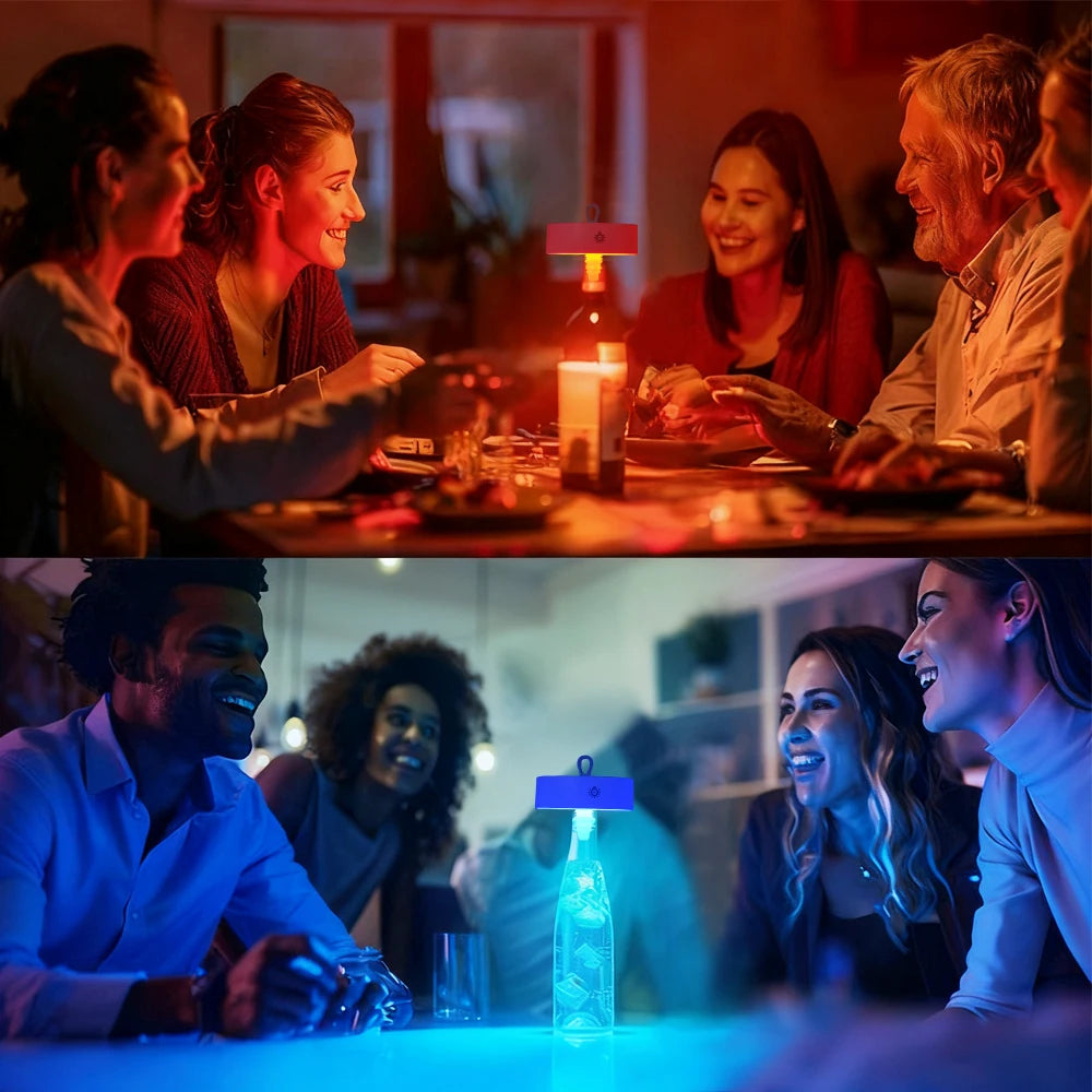 Wine Head Lamp Embedded Bar Restaurant Living Room RGB Dimming Decoration Wine Bottle Table Lamp Atmosphere Light Night Light