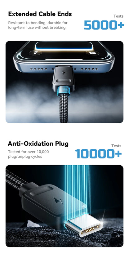 Essager Portable 4-in-1 Fast Charging Cable For Travel Type C Female To Multi USB Cable With 2 Type C, Micro, Lightning Adapters