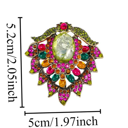 Baroque Court Heavy Duty Rhinestone Flower Design Women's Men's Brooch，Wedding Party Jewelry DressPins, HolidayPartyCouplesGifts