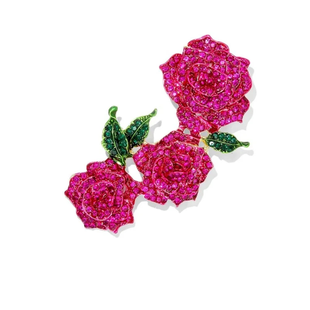 Baroque Luxury Beautiful Roses Sunflower Design Men's Women's Brooch Pins，Jewelry Accessories, Wedding Holiday Party Favors