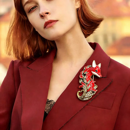 Baroque Luxury Fox Animal-Themed Brooches for Men and Women, Jewelry, Fashion Accessories, and Party Gifts