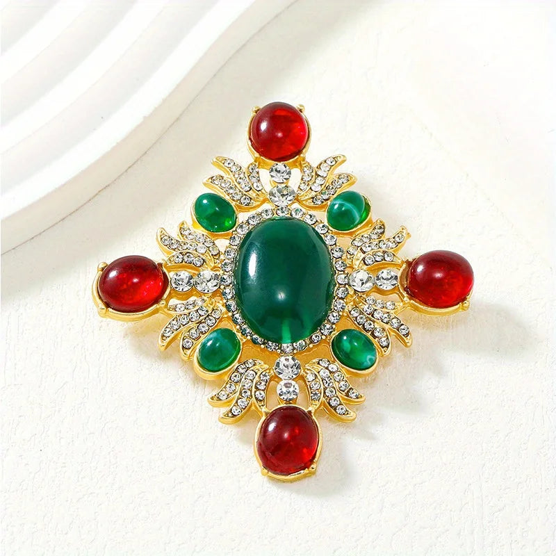 Baroque-Style Luxury Vintage Cross Brooch for Men and Women, Jewelry, Fashion Accessories, Wedding and Party Gifts