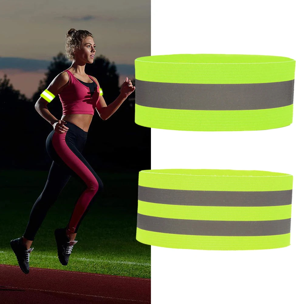 1PCS Running Reflective Arm Band for Wrist Ankle Leg Safety Reflector Tape Night Walking Cycling Led Bracelet Strap High Visibil