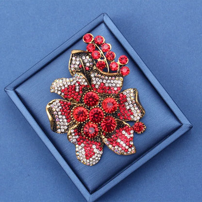 New Rhinestone Flower Brooch European and American Heavy Industry Coat Brooch Fashion Accessory Pins Jewelry