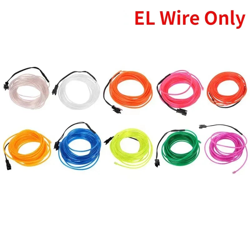 1M/3m/5M LED Neon Light USB Flexible EL Wire Rope Tube Waterproof LED Strip Tape for Holiday Dance Party Decor Light 3V 5V 12V