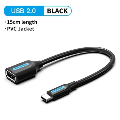 Vention USB C OTG Adapter USB A to Type C Adapter Cable USB3.0 2.0 5Gbps Data Adapter Type-C Converter for MacBook Pro Xiaomi 17