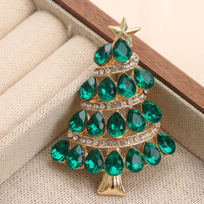Baroque Luxury Christmas Tree Design Brooches and Pins for Men and Women, Jewelry, Fashion Accessories, and Party Gifts