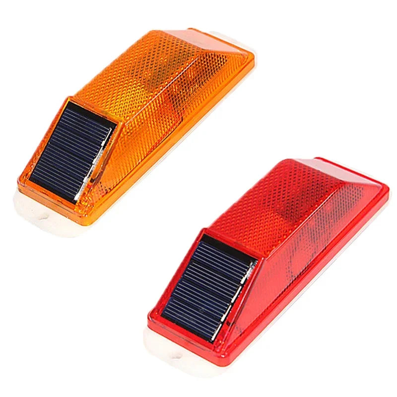 2pcs Warning LED Lamp Solar Warning Lamp Solar Strobe Lamp  Chip Control Bridge Night Driving Safety Light Traffic Caution Light