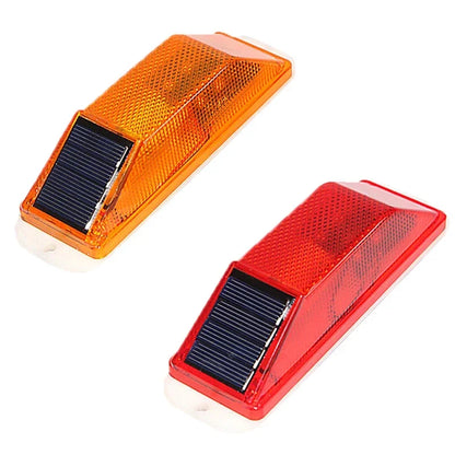 2pcs Warning LED Lamp Solar Warning Lamp Solar Strobe Lamp  Chip Control Bridge Night Driving Safety Light Traffic Caution Light