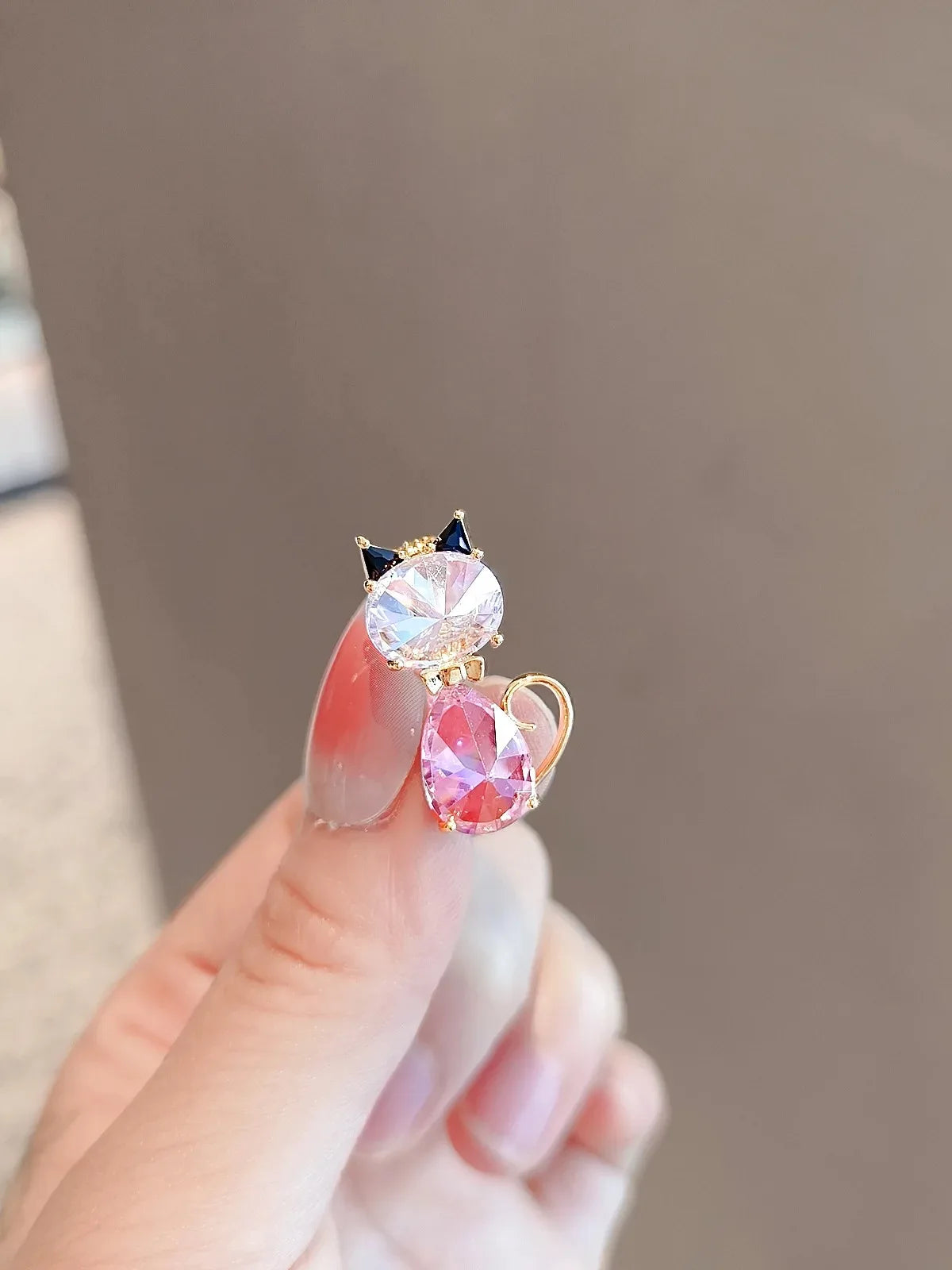 Cute Rhinestone Kitten Cat Brooch Animal Lapel Pin For Women Party Backpack Clothes Fashion Jewelry Accessories Gift Badge