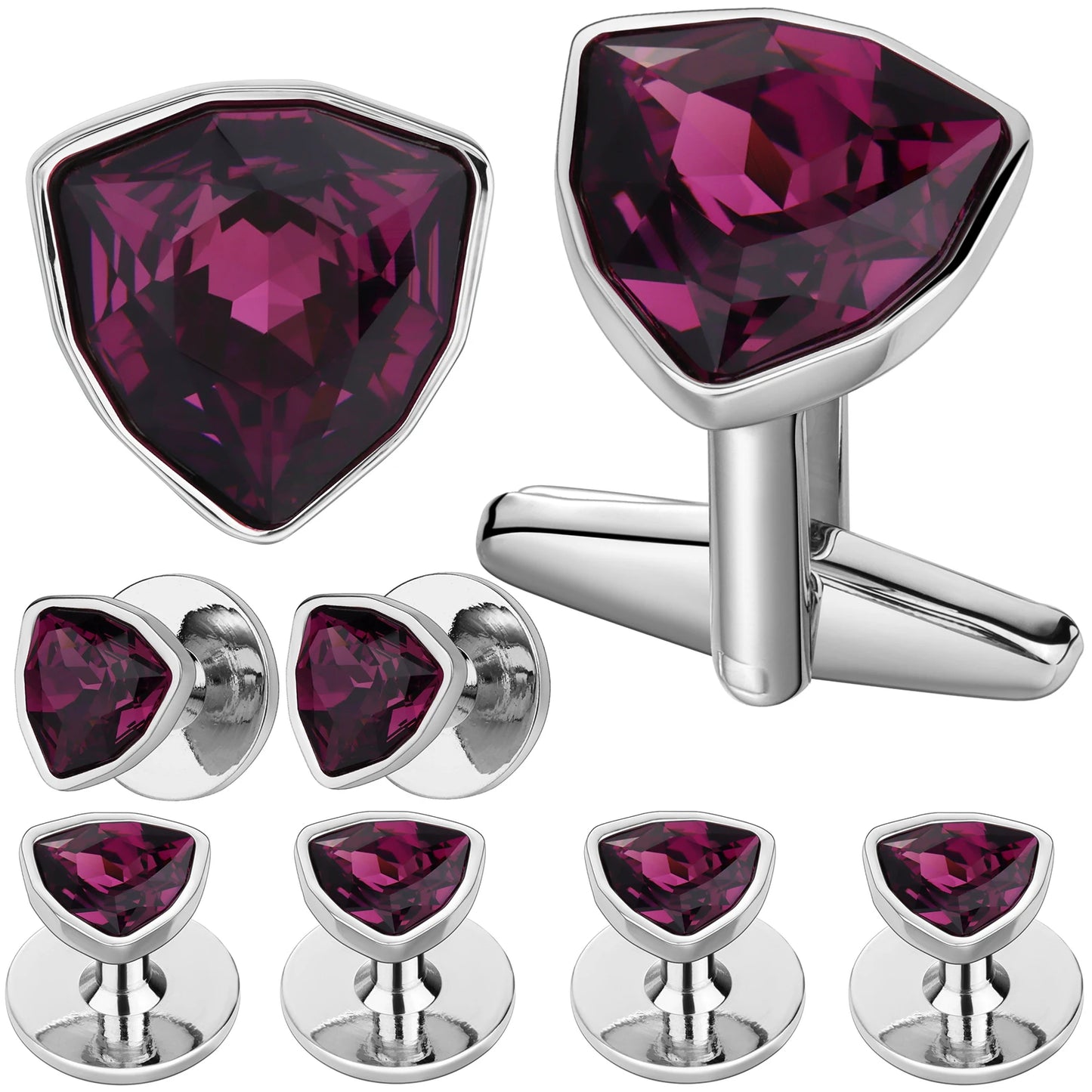 HAWSON Mens Cufflinks and Tuxedo Studs Set,luxury crystal cufflinks for Birthday Wedding Anniversary Jewelry or Accessories