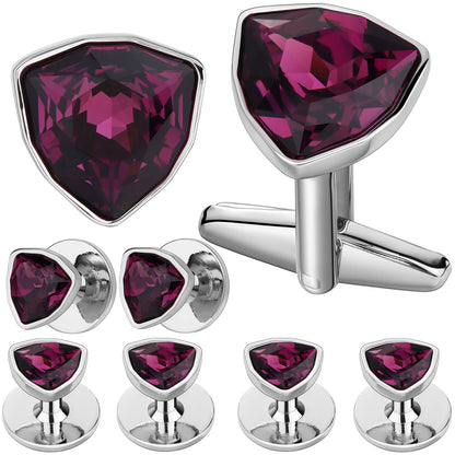 HAWSON Mens Cufflinks and Tuxedo Studs Set,luxury crystal cufflinks for Birthday Wedding Anniversary Jewelry or Accessories