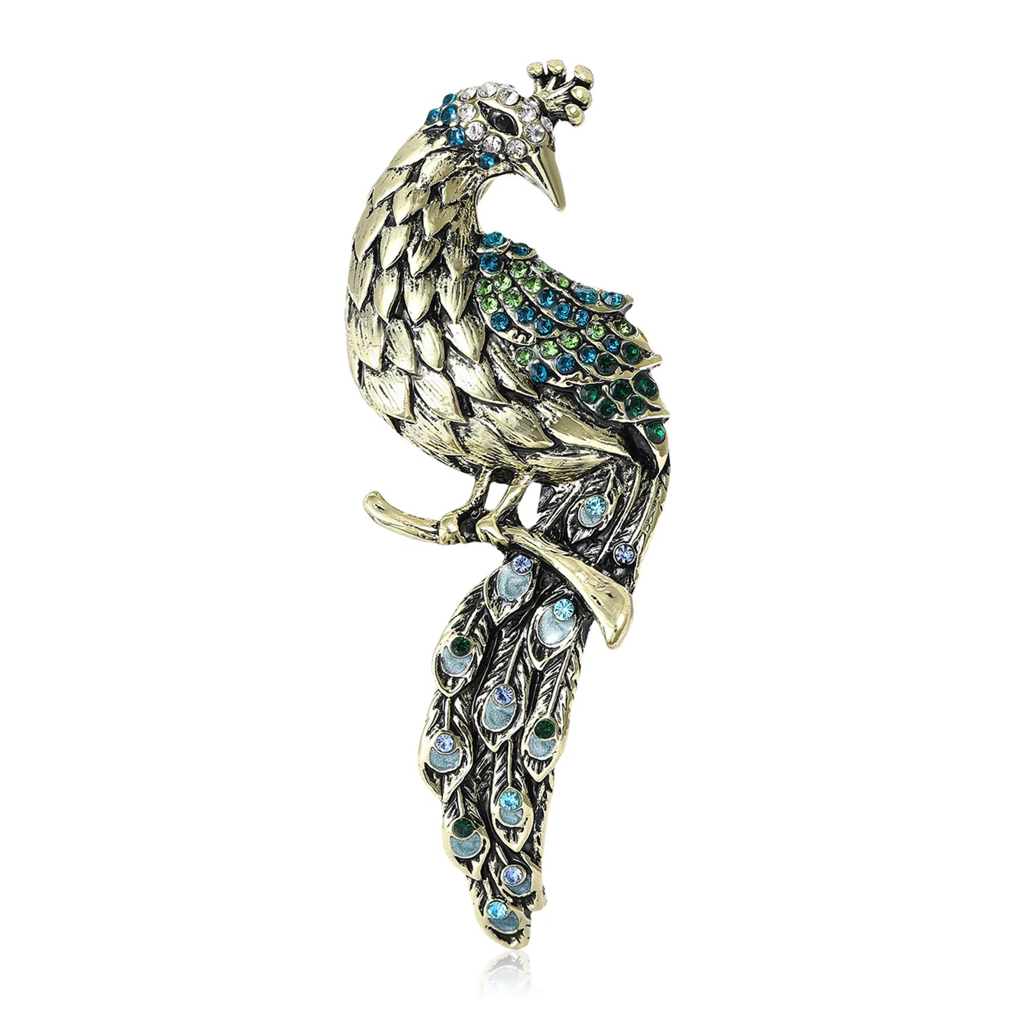 Beaut&Berry Luxury Rhinestone Peacock Brooch for Women Animal Bird Pins Casual Party Accessories New Gifts Friends Decoration