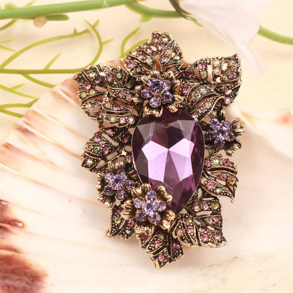 Baroque Luxury Beautiful Flower Design Brooch for Men and Women, Jewelry Accessories, Wedding Holiday Party Couple Surprise Gift