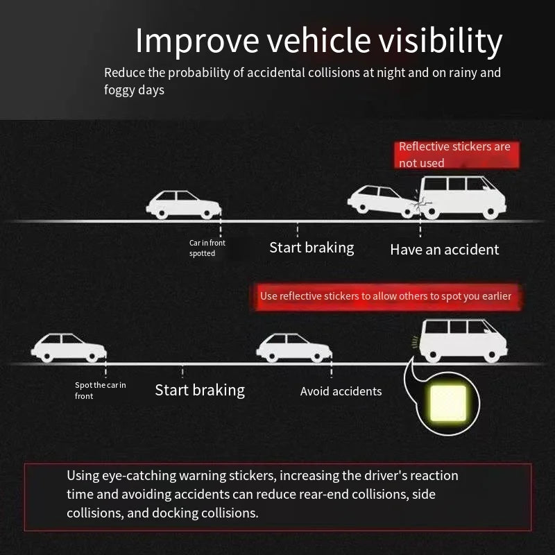 10 Reflective Stickers, Warning Safety Reflective Stickers, Pet Safety Warning Stickers 1.18 X 3.25inch Waterproof Night Vision Stickers, Suitable for Bicycles, Motorcycles, Clothing, Trailers, Helmets
