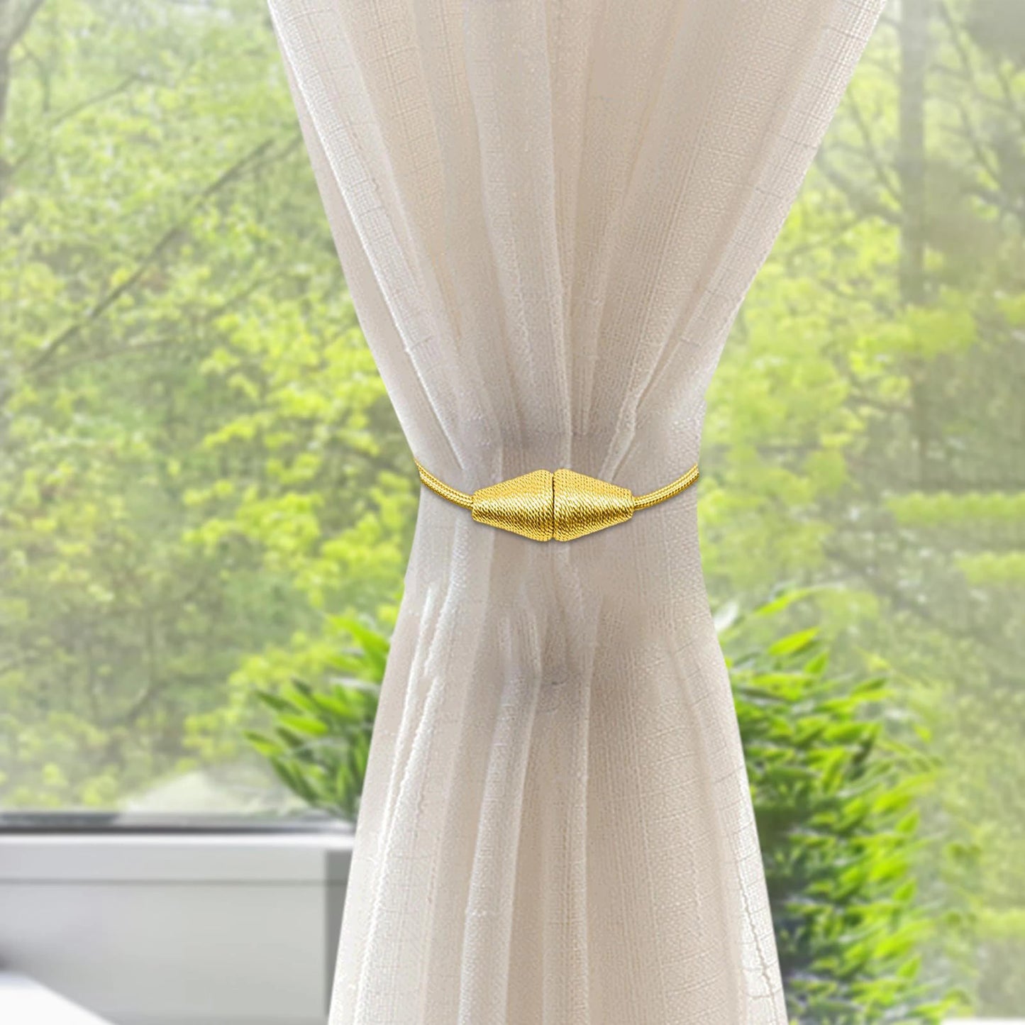 2pcs European style conical shaped strong magnetic curtain tiebacks for thin or heavy curtains, suitable for home, living room