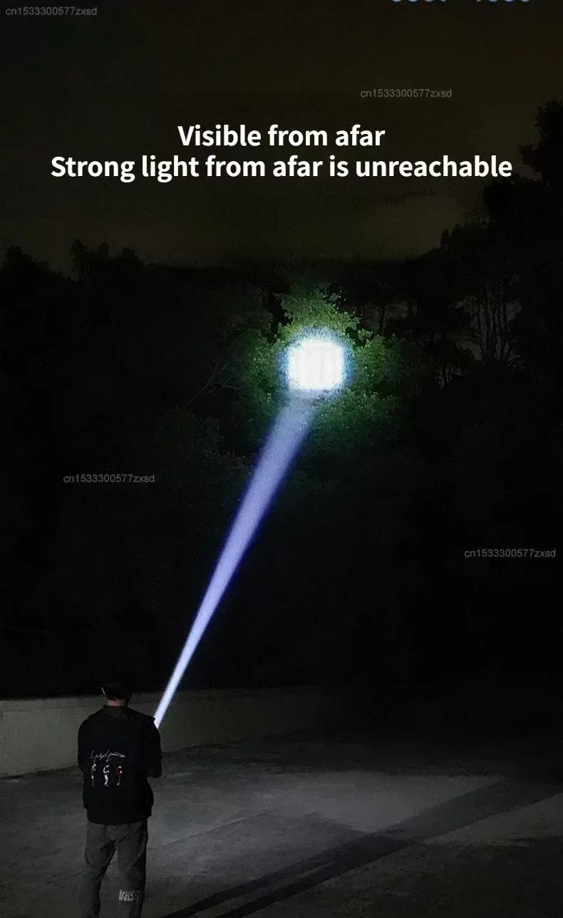 Mijia Outdoor Flashlight Portable Strong Lights Variable Focus with Floodlight Side Lights Long Range USB Rechargeable LED Lamp