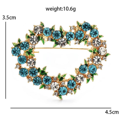Wuli&baby Sparkling Heart Brooches For Women Unisex 4-color Rhinestone Love Party Office Clothes Brooch Pins Gifts