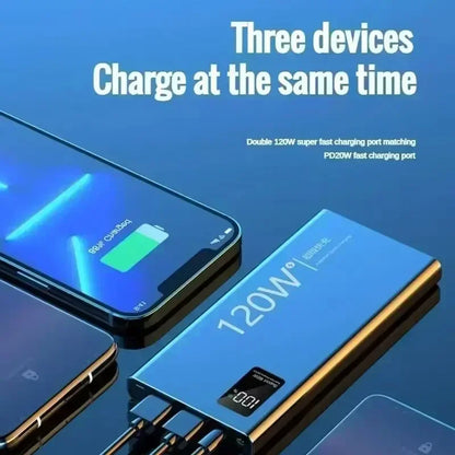 Lenovo 50000mAh 120w Super Fast Charging External Battery Ultra Capacity PowerBank Portable LED Digital Display For IPhone