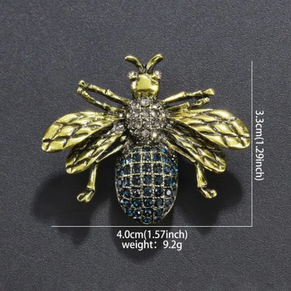 Luxury Crystal Bee Brooch Vintage Rhinestone Insect Pin Fashion Elegant Badges For Women Exquisite Jewelry Gift