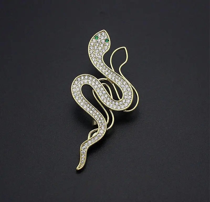 Clearance Price Snake Shape Brooches for Women Men Rhinestone Crystal Lapel Pin Clearance Sale