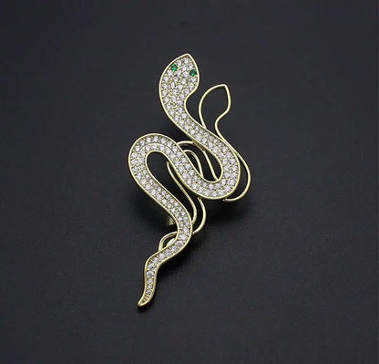 Clearance Price Snake Shape Brooches for Women Men Rhinestone Crystal Lapel Pin Clearance Sale