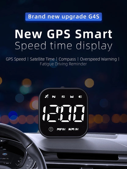 Universal Car Mini HUD G4S GPS Head Up Display Auto Digital KMH/MPH Speedometer Black / Green Font Speed Board  Projection