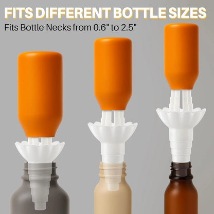 Universal Bottle Emptying Kit - Reusable Liquid Transfer Connector with No Waste Funnel Adapter, Compatible with Soap, Shampoo