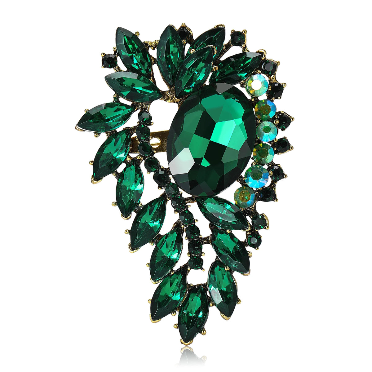 Beaut&Berry Vintage Crystal Glass Brooches for Women Unisex Court Pins Friends Party Gifts Banquet Jewellery Accessories