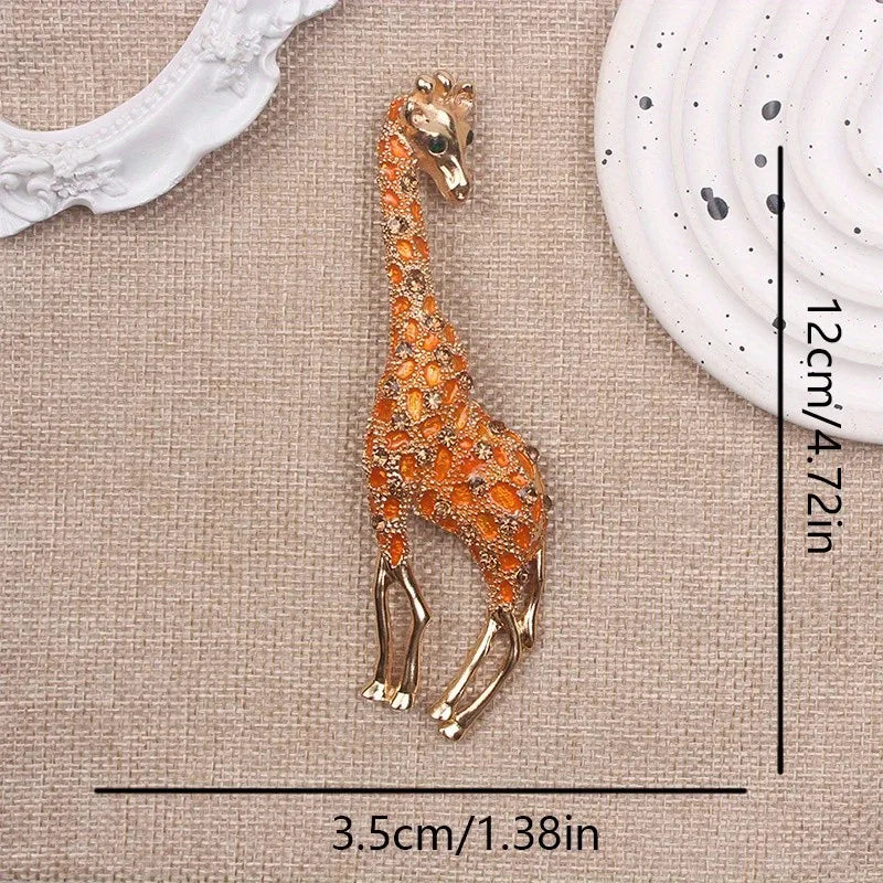 Baroque Luxury Beautiful Giraffe Animal Design Brooch for Men and Women, Jewelry Accessories, Wedding Holiday Party Gift