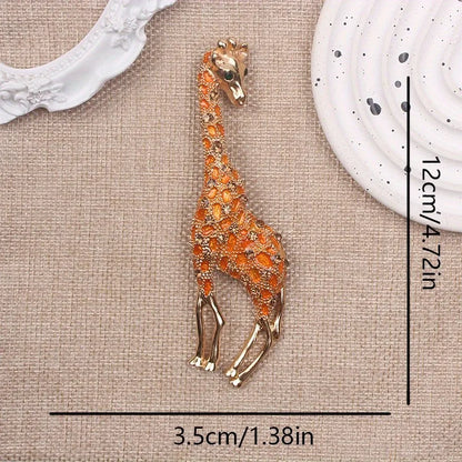 Baroque Luxury Beautiful Giraffe Animal Design Brooch for Men and Women, Jewelry Accessories, Wedding Holiday Party Gift