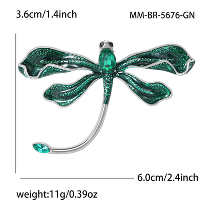 Beaut&Berry Luxury Enamel Dragonfly Brooches for Women Unisex Insect Pins Casual Party Jewelry Accessories Gifts Decoration