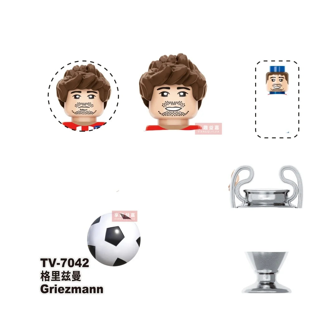2026 NEW World Famous Football Players Figurine Messi Ronaldo Neymar Lewandowski Mini Action Building Block Model Toy Kids Gifts