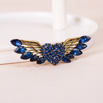 Sparkling Crystal Love Angel Wings Brooch Women's Luxury Dress Wedding Decorations Souvenir Gifts