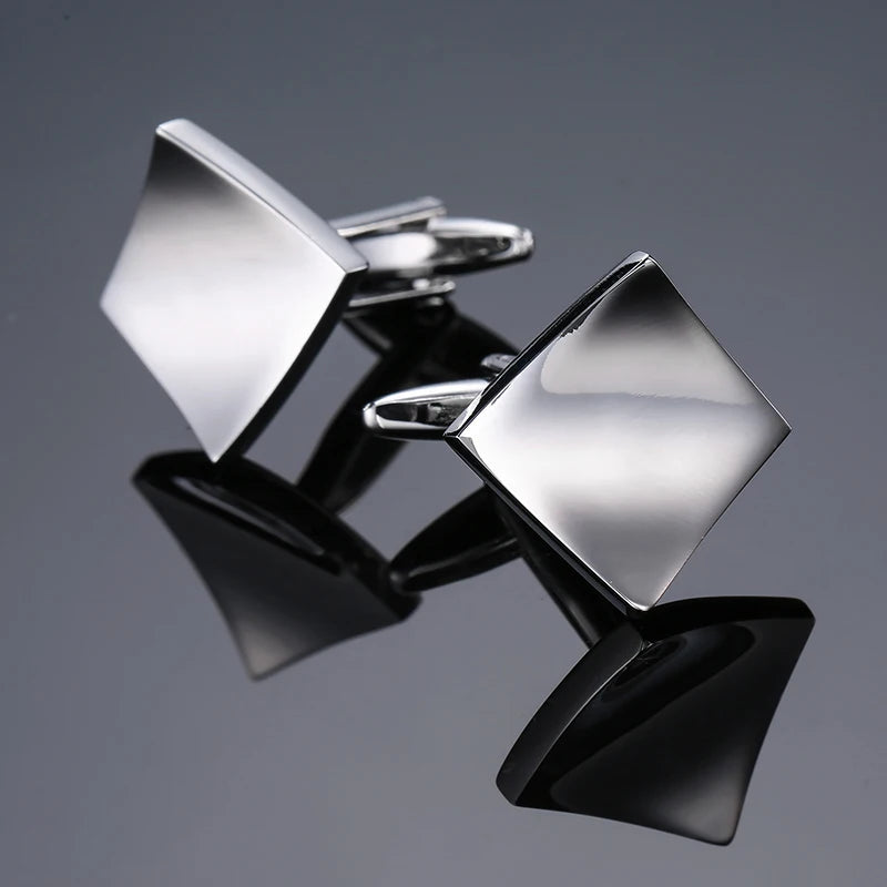 High end men's French shirt cufflinks Classic Square laser lattice wire drawing cuffs buttons business suit accessories jewelry