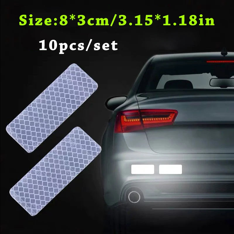 5pcs/set Car Bumper Reflective Safety Strip Stickers Car Reflective Sticker Reflective Warning Safety Tape
