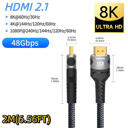 HDMI 2.1 Extension Cable 8K@60Hz HDMI 2.1 Male-Female Bi-Directional 48Gbps 4K@120Hz For HDTV RTX PS5 Xbox HDR Video PC Laptop