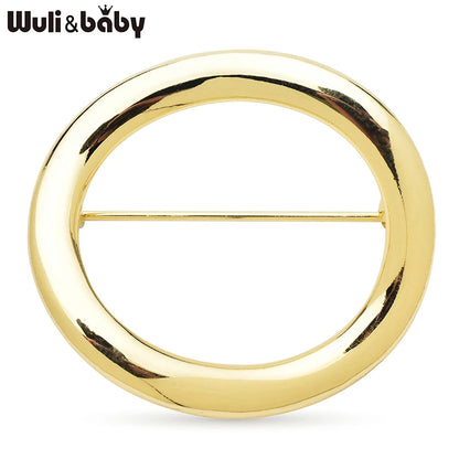 Wuli&baby Alloy Circle Brooches For Women Unisex 2-color Simple Style Party Office Brooch Pins Gifts