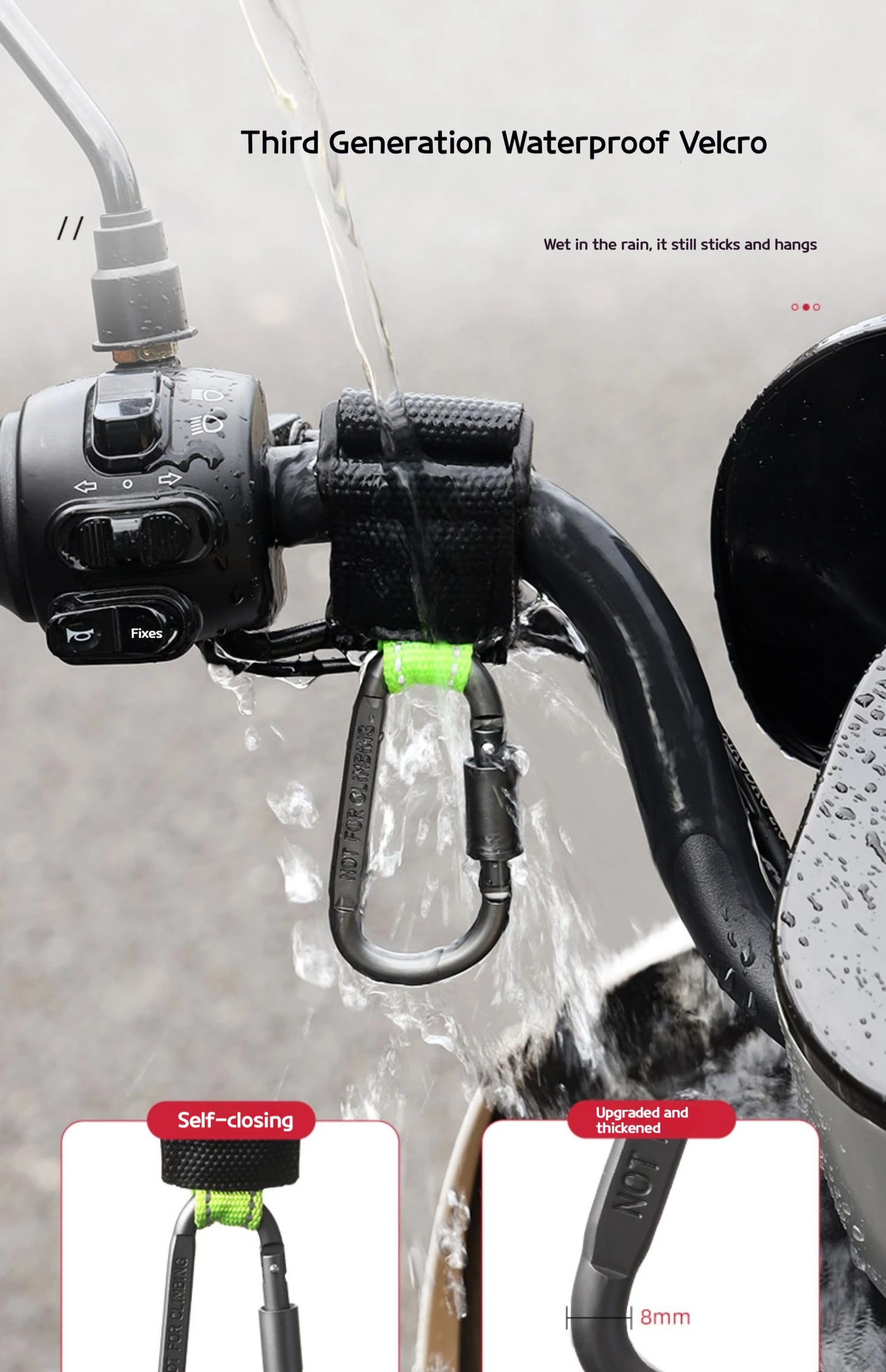 2PCS Heavy Duty Aluminium Alloy Hooks, Multi-functional Solid & Thick for Motorcycle, E-Bike, Scooter & Outdoor Use