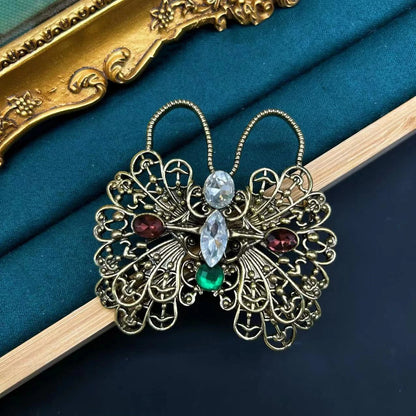 Women Men Medieval Palace Style Classic Heavy Industry Rhinestone Brooches Badges Retro Baroque Rabbit Duck Crystal Unisex Pins