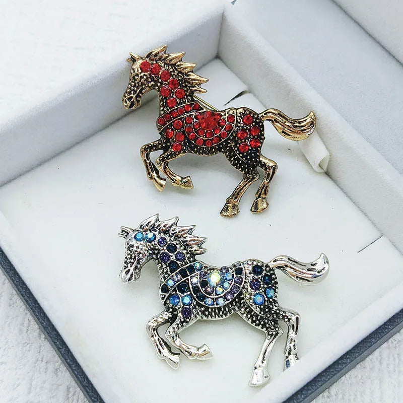 High-End Horse Year Brooch Cute Fun Steed Collar Pin Chinese Style Light Luxury Creative Accessory
