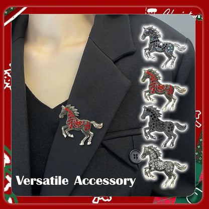 High-End Horse Year Brooch Cute Fun Steed Collar Pin Chinese Style Light Luxury Creative Accessory